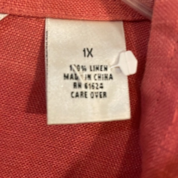 Women’s 2-Piece 100% Linen Set Laura Ashley Size 1X /20W Mauve - Picture 5 of 11